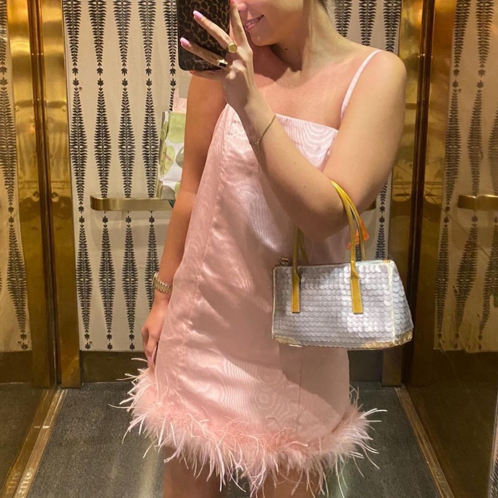 LPA pink feather dress